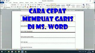 Cara Membuat Garis di Word dengan Cepat