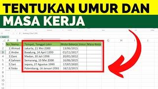 CARA PISAHKAN DATA MENJADI 2 KOLOM & MENENTUKAN UMUR & MASA KERJA