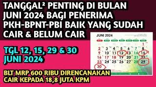 TANGGAL² PENTING DI BULAN JUNI 2024 BAGI KPM PKH-BPNT-PBI & BLT MRP 600 RB CAIR KE 188 JUTA KPM