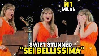 OMG Taylor Swift EPIC REACTION to the crowd chanting sei bellissima in Milan N1.