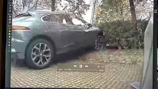 Jaguar I-PACE Crashes Into Metal Post