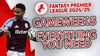 FPL GAMEWEEK 5 EVERYTHING YOU NEED TO KNOW  CAPTAINCY? FWD?  Fantasy Premier League Tips 202425