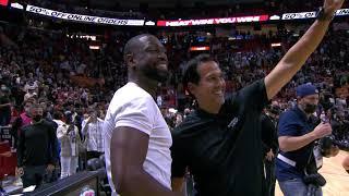 D-Wade and Erik Spoelstra Linked up after the Game Erik Does a Fake D-Wade Table Leap