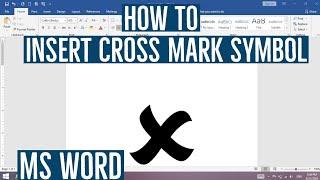 How to Insert Cross in MS Word  How to Insert Cross Mark in MS Word  Insert Cross Symbol in word