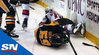 Penguins’ Jake Guentzel Crashes Hard Into Boards After Scoring Goal