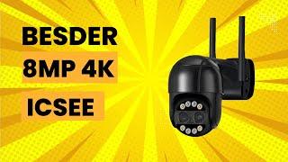 BESDER 8MP 4K PTZ IP Wifi Camera 8x Zoom Dual-Lens Human Detect CCTV C Smart Home Outdoor ICSEE APP