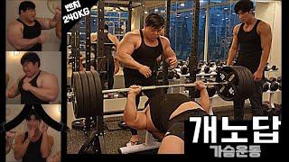 개노답 가슴 훈련  벤치프레스 240KG 성공