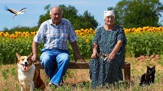 Curious Life Ukrainian Elderly Couple in Countryside.asmr cooking