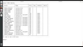 MySQL INFORMATION SCHEMA