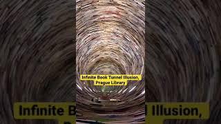 Mesmerizing Infinite Book Tunnel Illusion at Prague Library