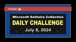 Microsoft Solitaire Collection  Daily Challenge July 8 2024  FreeCell Hard