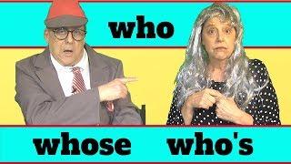 Who whose and whos  - an English grammar lesson