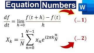 How to Insert Equation Numbers in Microsoft Word The easy way