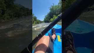 #whitewaterrafting with a sit-on-top kayak and thigh straps Leesburg VA #shorts