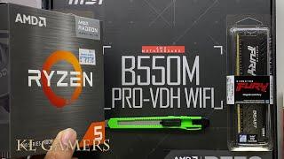 AMD Ryzen 5 5600G msi B550M PRO-VDH WIFI Cooler Master MASTERBOX Q300L PC Build