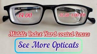 High Myopic lenses fitting full rim  MIDDLE INDEX HARD COATED LENSES  DIAMOND UV HARD COATED 