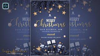 Christmas Event Party Flyer Design  Christmas Poster Design in Photoshop Tutorial