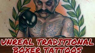 Awesome traditional boxer tattoos male and female boxers