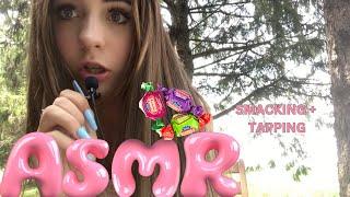 ASMR GUM CHEWING AND PHONE TAPS