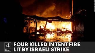 Gaza Israeli attack ignites deadly fire in hospital tent camp