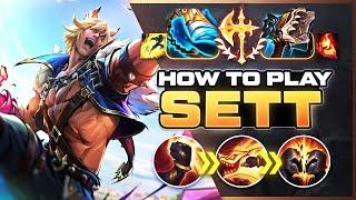 HOW TO PLAY SETT SEASON 14  BEST Build & Runes  Season 14 Sett guide  League of Legends