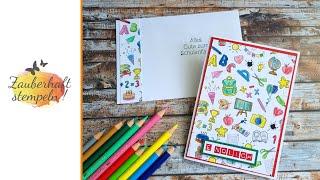 Schnelle Einschulungskarte  Schulstart  1. Klasse  Digi-Datei  Der kleine Bastler  Stampin Up