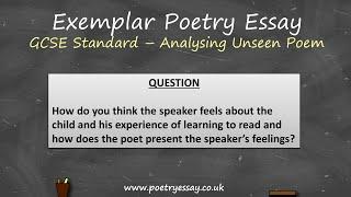 Exemplar Poetry Essay - Analysing An Unseen Poem - GCSE Standard