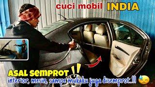 Ternyata Begini Cuci Mobil Di India.. MAHALL + Semprot Sampai Kena Mukaku  Dapet Diskon Muslim?