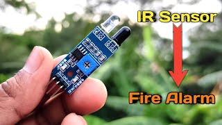 DIY  IR sensor to Fire Alarm How to make Fire Alarm circuit using IR sensor Transistor buzzer