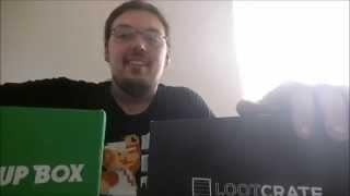 lootcrate and 1up box unboxing