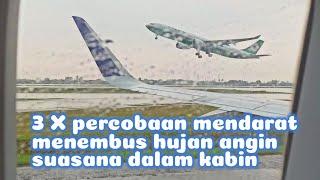 cuaca buruk bandara soekarno-hatta pesawat gagal mendarat 3 kali