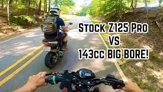 Stock Kawasaki Z125 Pro Vs 143cc Big Bore Kit + Broke My Bike
