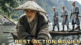 Kung Fu FilmThe old boatman is actually a master with exceptional skillsdefeating 5 monks swiftly.