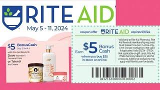 Rite Aid AD SCAN - May 5 - 11 2024 - Earn $5 BC wyb $35  - @patel7ravi7