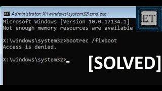 How To Fix Bootrec fixboot Access is Denied During Fix Boot Configuration 2 Fixes 