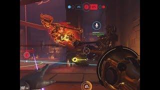 Overwatch Bullying booping a Reinhardt as Lucio