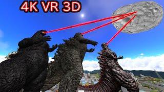 【MMD VR180】Multiple Godzilla is Battle 複数のゴジラが戦う
