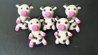 Dairy cow clay modelling for kids How to make dairy cattle with clay cow clay art for kids