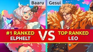 GGST ▰ Baaru #1 Ranked Elphelt vs Gesui TOP Ranked Leo. High Level Gameplay