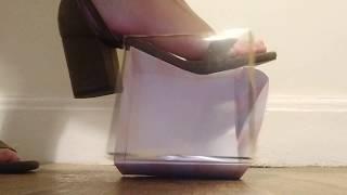 ASMR box stomp in open heels
