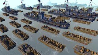 Largest D-DAY Beach Invasion EVER 3000 US Soldiers - Men of War Robz Mod Battle Simulator