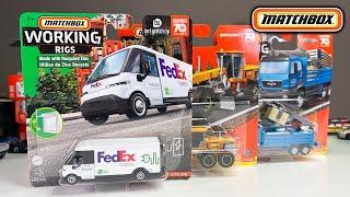 UNBOXING 2023 Matchbox Working Rigs FedEx GM Brightdrop ZEVO 600 MBX Road Grader & Man TGS MCAB