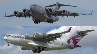 QATAR EMIRI AIR FORCE - Two Boeing C17-A Globemaster III landing at Liège Airport -