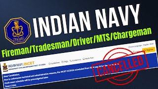 Indian Navy Exam Cancelled  INCET tradesmanFiremanMTSChargeman Exam Cancelled 2024