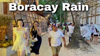 Raining in BORACAY PHILIPPINES  Street & Beach Walking Tour of Boracay Island 2024