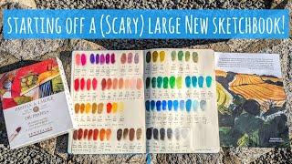 Starting A Large New Talens Art Creations Sketchbook A Painting & Swatching Sennelier Oil Pastels