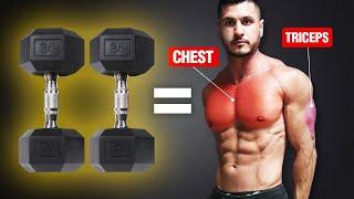 The Ultimate Chest and Triceps Workout for Mass DUMBBELLS ONLY