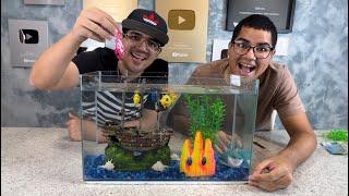 CONSTRUÍMOS UM AQUÁRIO GIGANTE PARA NOSSO PEIXE ROBÔ - Família Velhote