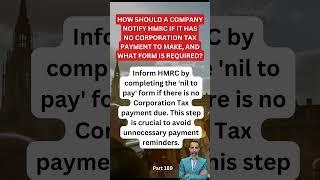 How should a company notify HMRC if it has no Corporation Tax payment to make?