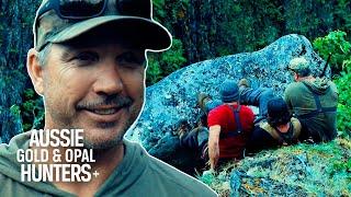 Dustin Removes A MASSIVE Cliffside Boulder Looming Above His Claim  Gold Rush White Water